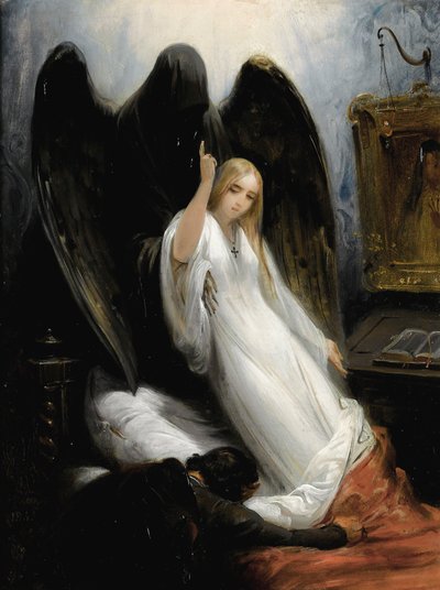 Estudio del Ángel de la Muerte de Emile Jean Horace Vernet